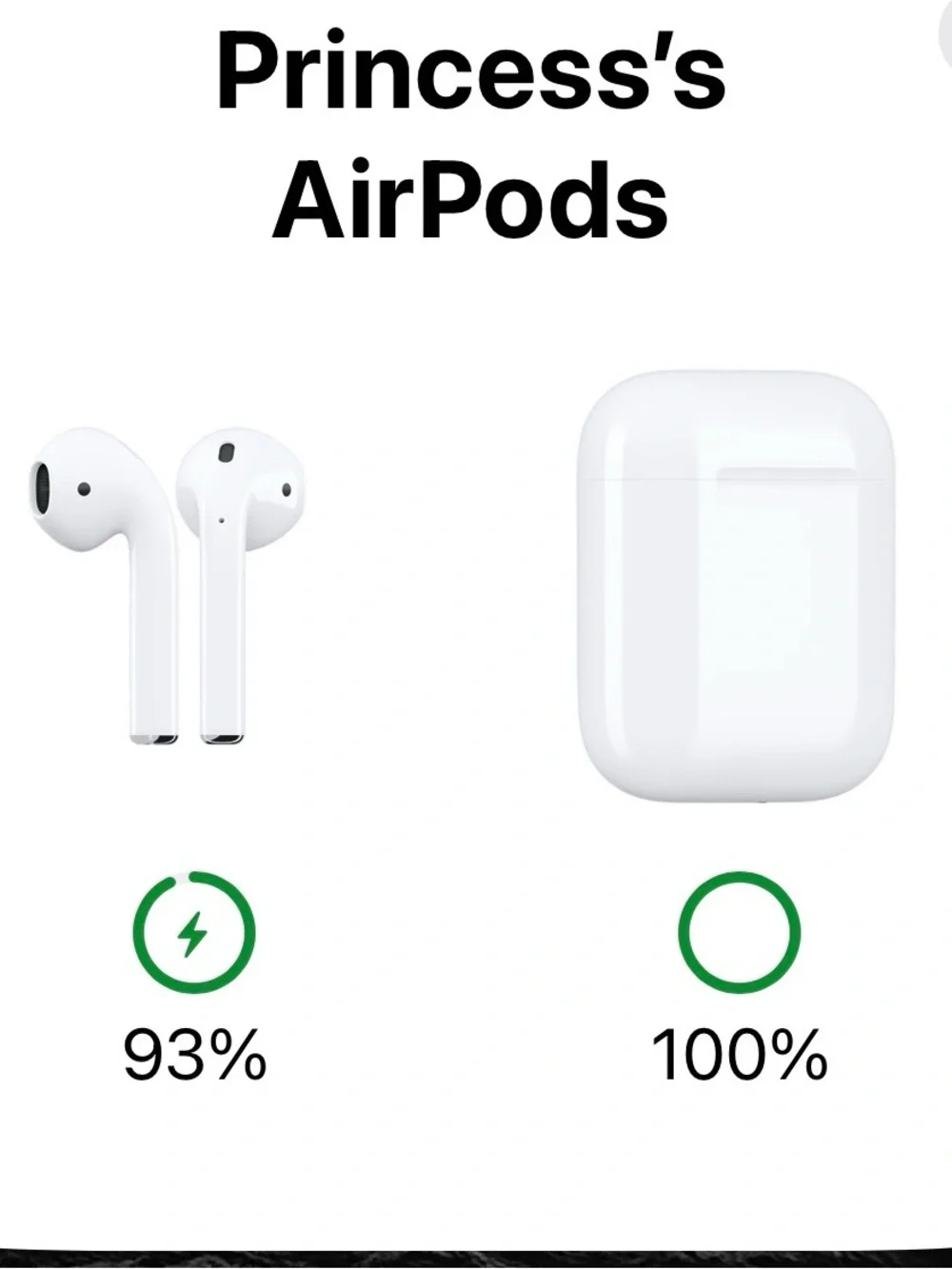 Apple White Wireless AirPods with Charging Case and silicone carrier.